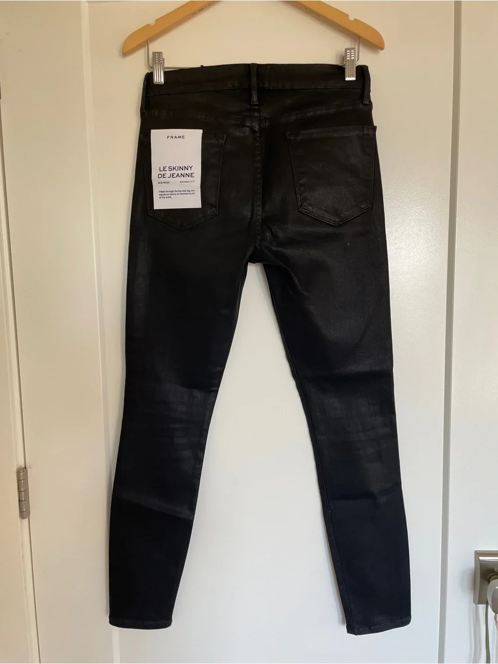 FRAME Le Skinny de Jeanne mid-rise skinny fit coated black size 30 - Picture 7 of 7